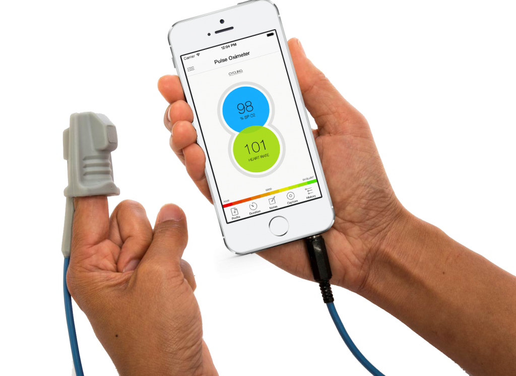 The Phone Oximeter - phone and sensor